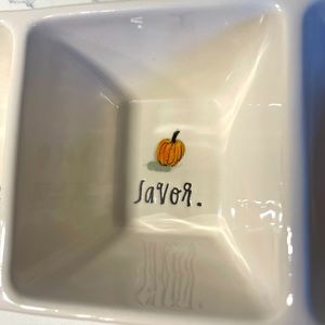 RAE DUNN Taste Savor Enjoy Pumpkin Serving Dish Trio